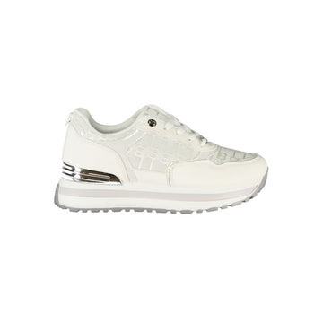 White Polyester Women Sneaker