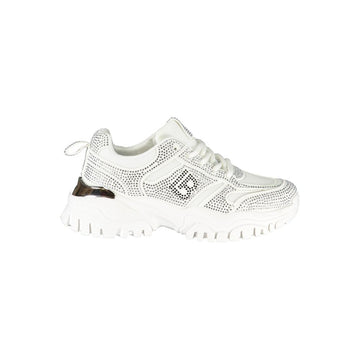 White Polyester Women Sneaker