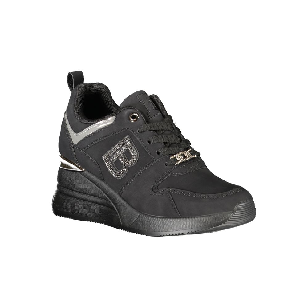 Black Polyester Women Sneaker