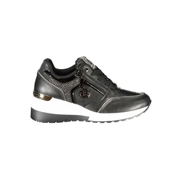 Black Polyester Women Sneaker