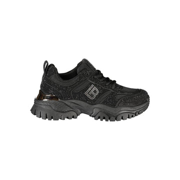 Black Polyester Women Sneaker