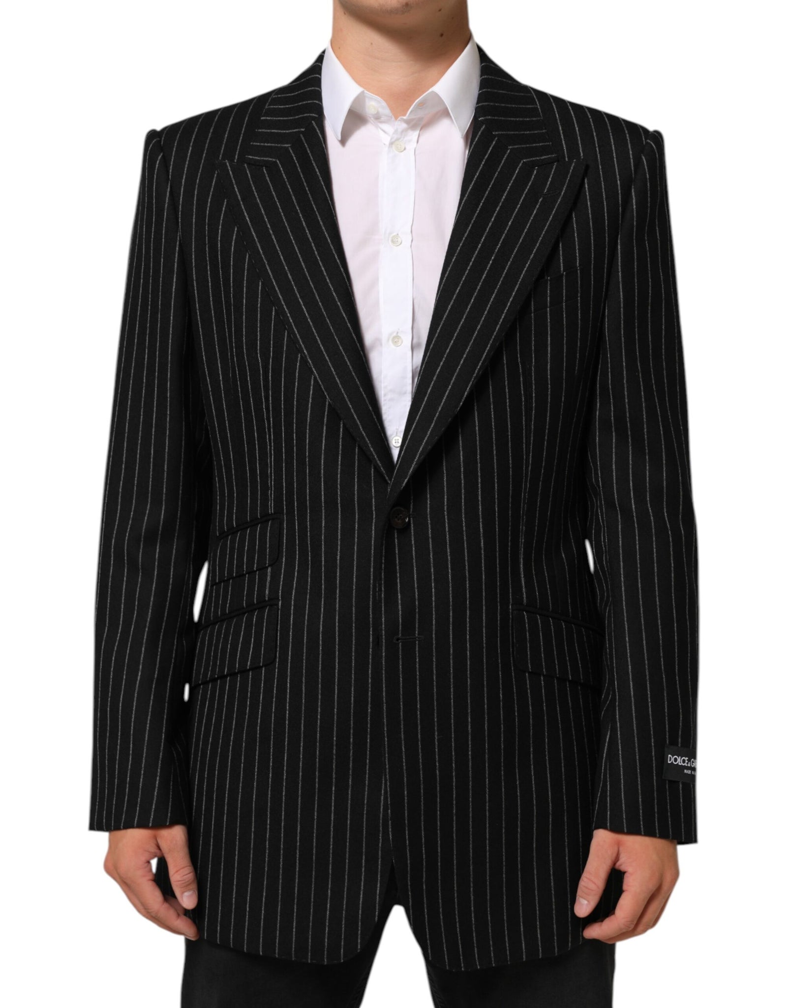 Black Stripes 2 Buttons Suit Jacket Blazer