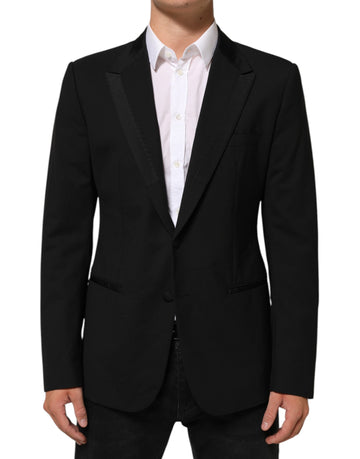 Black Wool 2 Buttons Suit Men Jacket Blazer