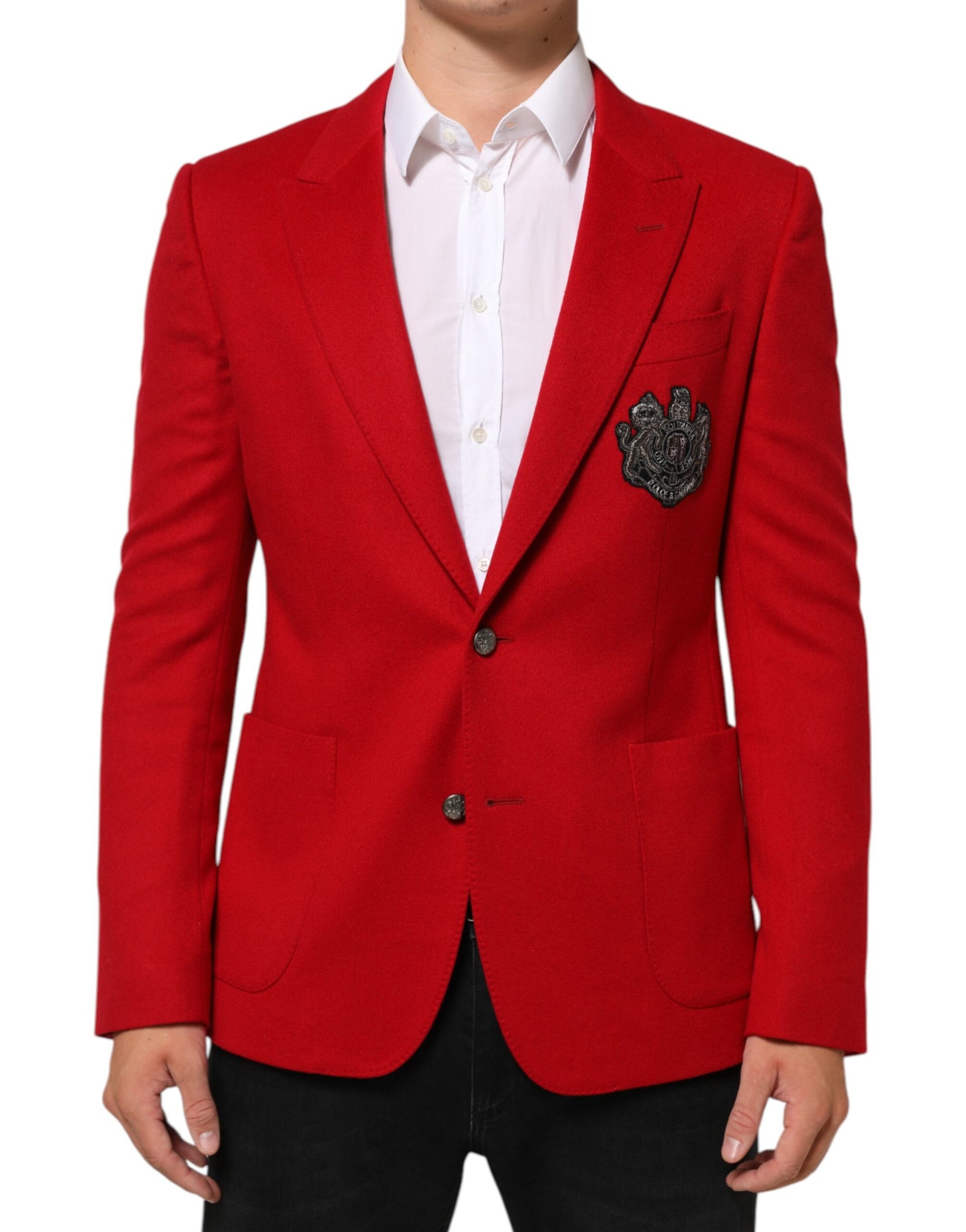 Red Cashmere 2 Buttons Suit Jacket Blazer