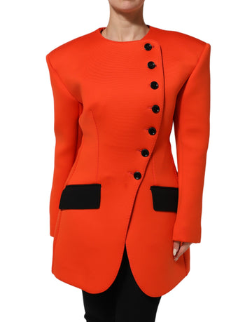 Red Buttoned Down Women Trench Coat Jacket