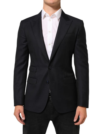 Black Wool NAPOLI 2 Button Men Suit Blazer