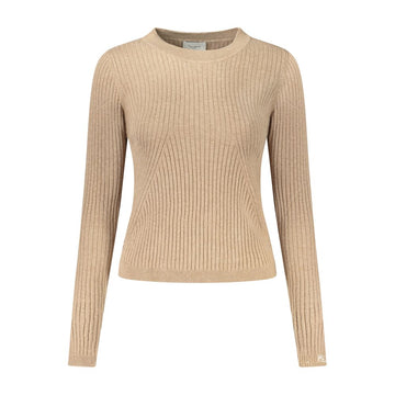 Beige Cotton Women Sweater