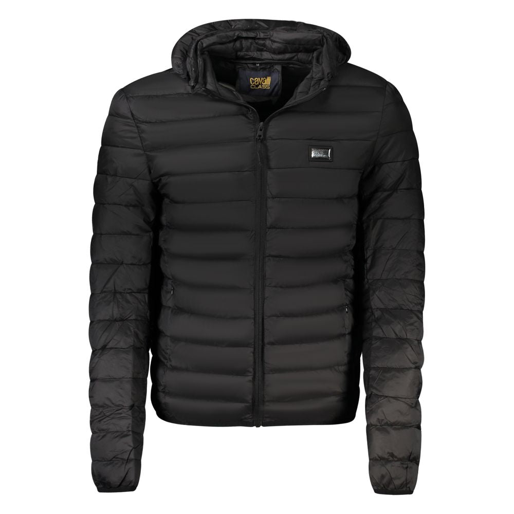 Black Polyester Men Jacket