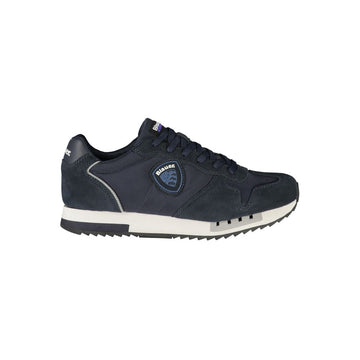 Blue Leather Men Sneaker