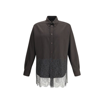 Brown Fleece Wool Pattern Shirt