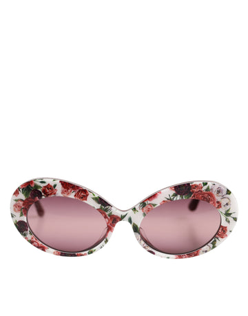 Floral Printed Acetate Oval Eyewear Sunglasses