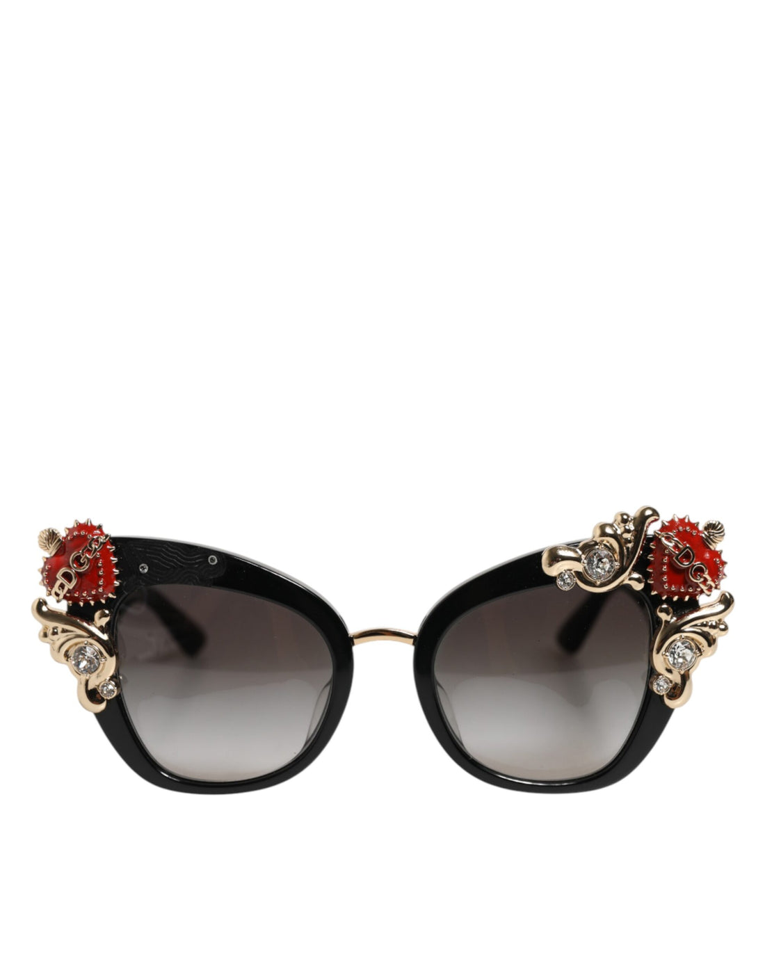 DG4319F Red Sacred Heart Crystal Butterfly Sunglasses