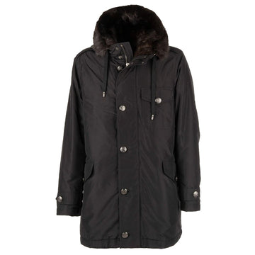 Black Silk Men Parka