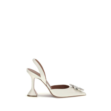 White Calf Leather Bos Taurus High Heel Pumps