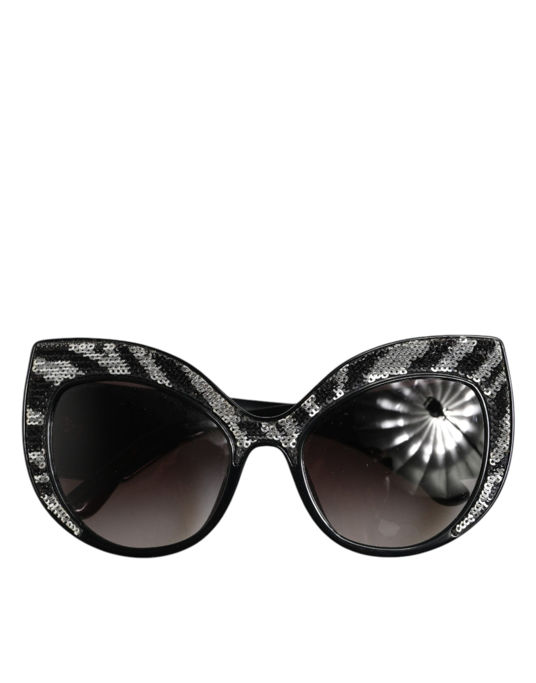 Black Silver Sequin Butterfly Polarized Sunglasses