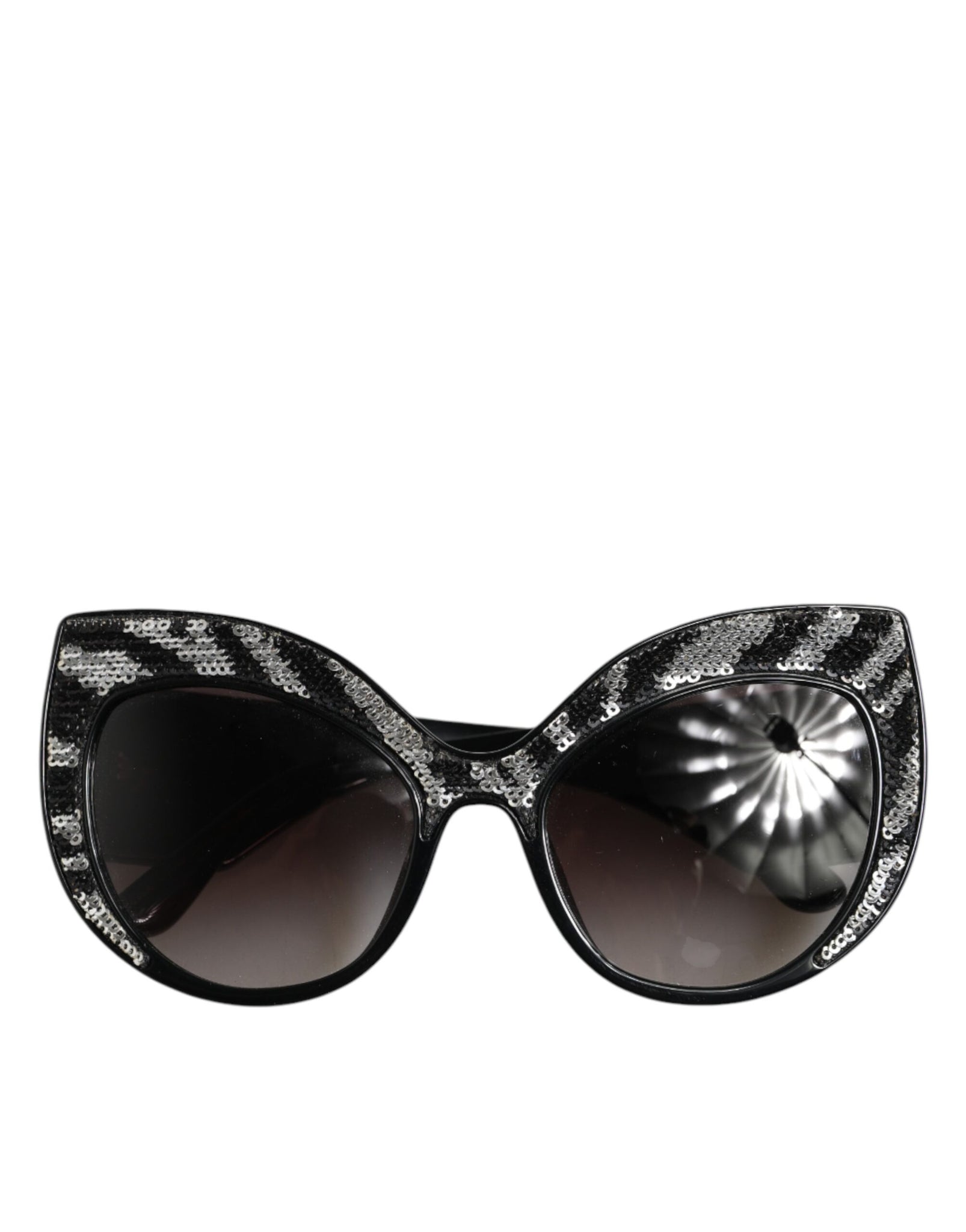 Black Silver Sequin Butterfly Polarized Sunglasses