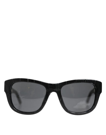 DG4177 Black Leather Frame Tinted Lens Sunglasses