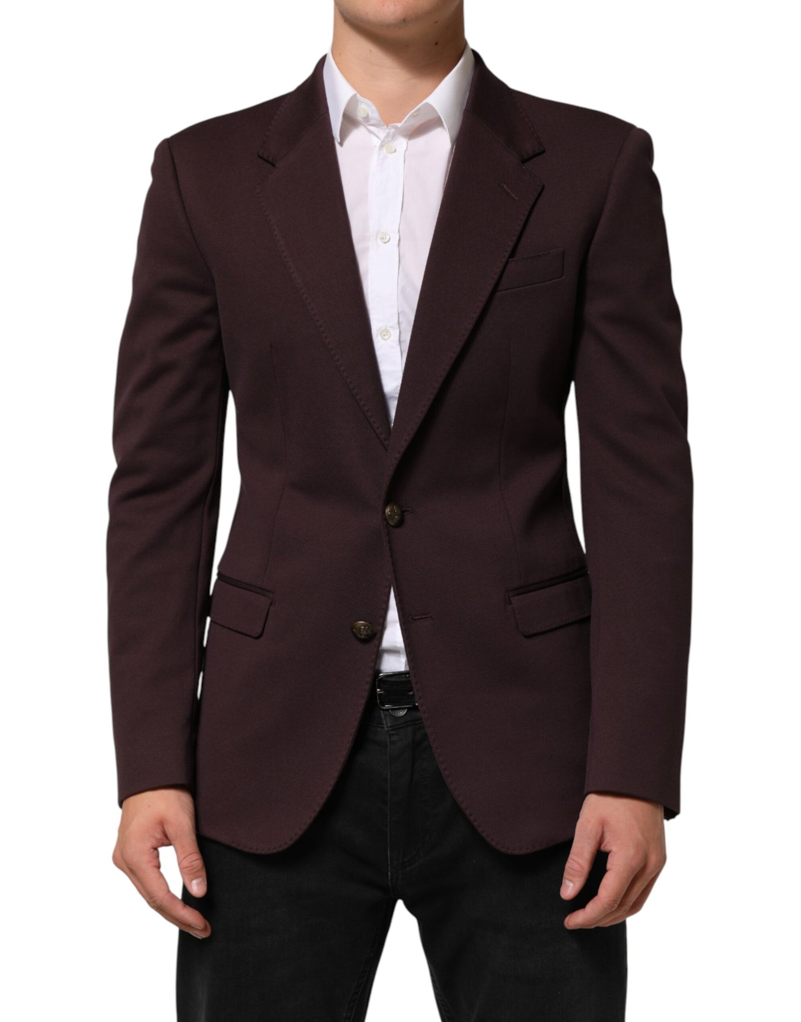 Maroon Cotton 2 Buttons Suit Jacket Blazer