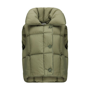 Green Nylon Sleveless Jacket