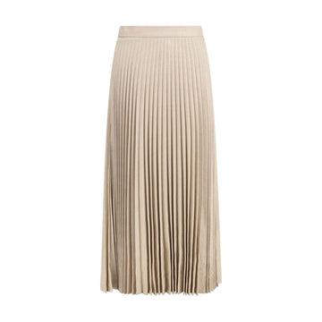 Beige Wool Long Skirt