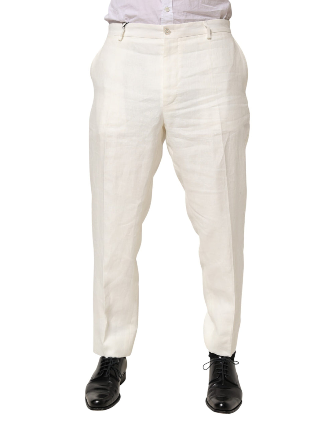 White Linen Formal Dress Men Trouser Pants