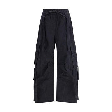 Black Cotton Cargo Pants
