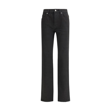 Black Cotton Straight-Leg Jeans