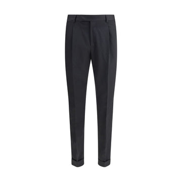 Black Fleece Wool Casual Pants
