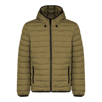 Green Polyester Men's Quilted Jacket