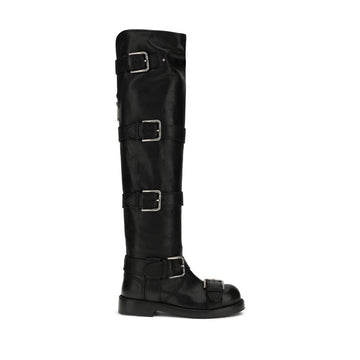 Black Calf Leather Bos Taurus Lace-Up Boots