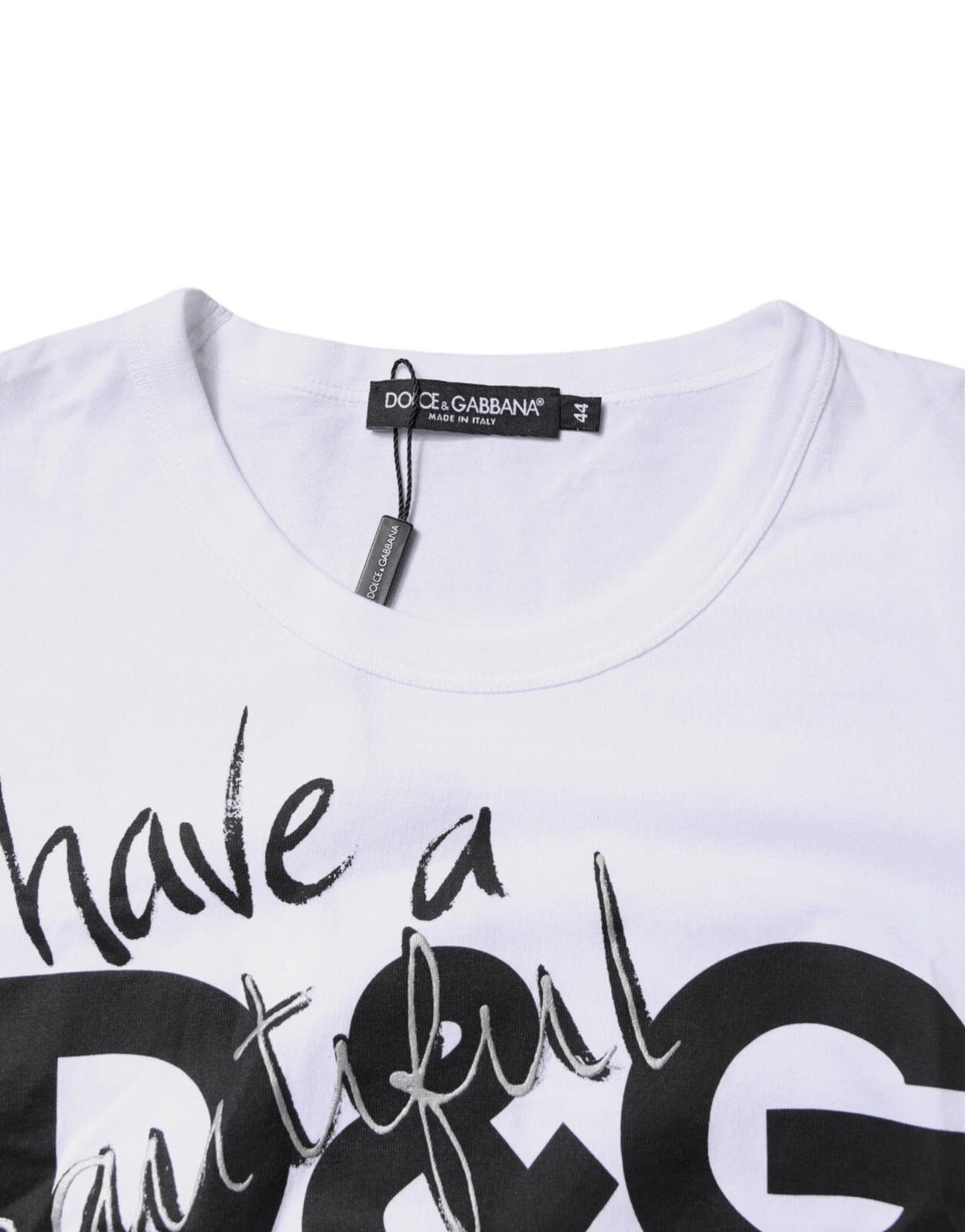 White Graphic Print Cotton Crew Neck T-shirt