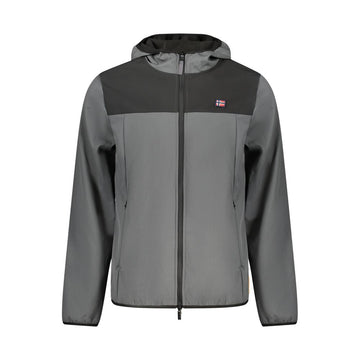 Gray Polyester Men's Jacket