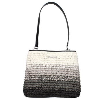 Black Raffia Shoulder Bag