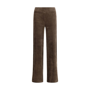 Brown Cotton Casual Pants
