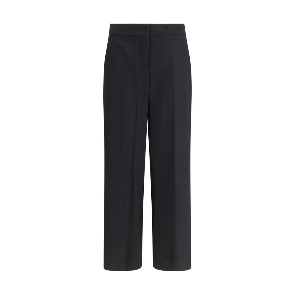 Black Fleece Wool Casual Pants