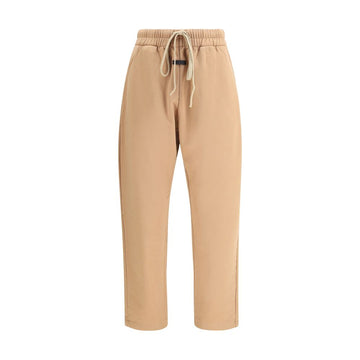 Beige Cotton Casual Pants