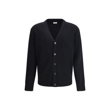 Black Fleece Wool Cardigan