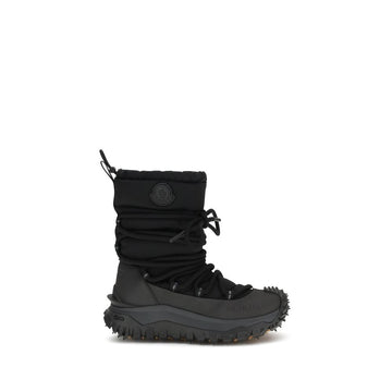 Black Polyamide Lace-Up Boots