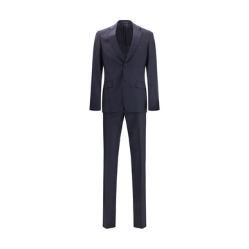Blue Fleece Wool Two-Piece Suit