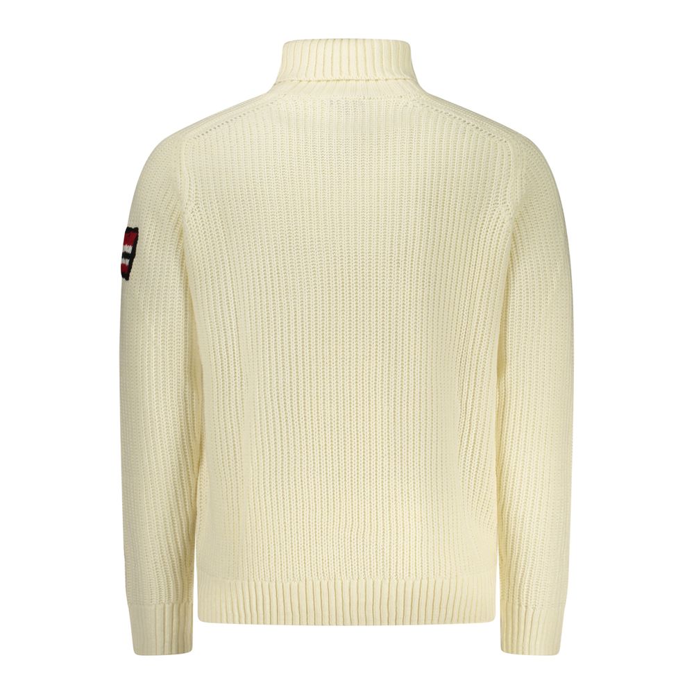 White Wool Men Sweater