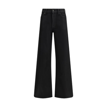 Black Cotton Flared Jeans