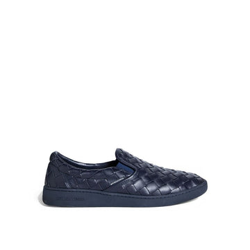 Blue Calfskin Low Top Sneakers