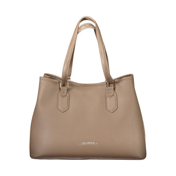 Brown Polyethylene Women Handbag