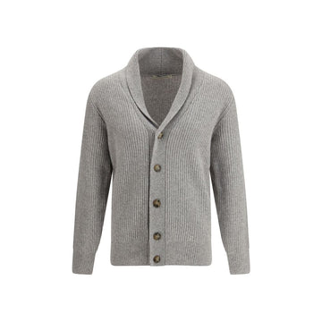 Gray Fleece Wool Cardigan