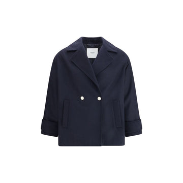 Blue Fleece Wool Coat