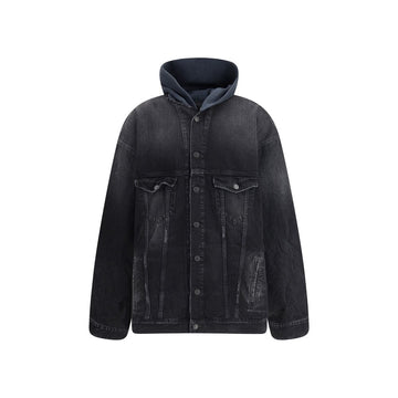Black Cotton Denim Jacket