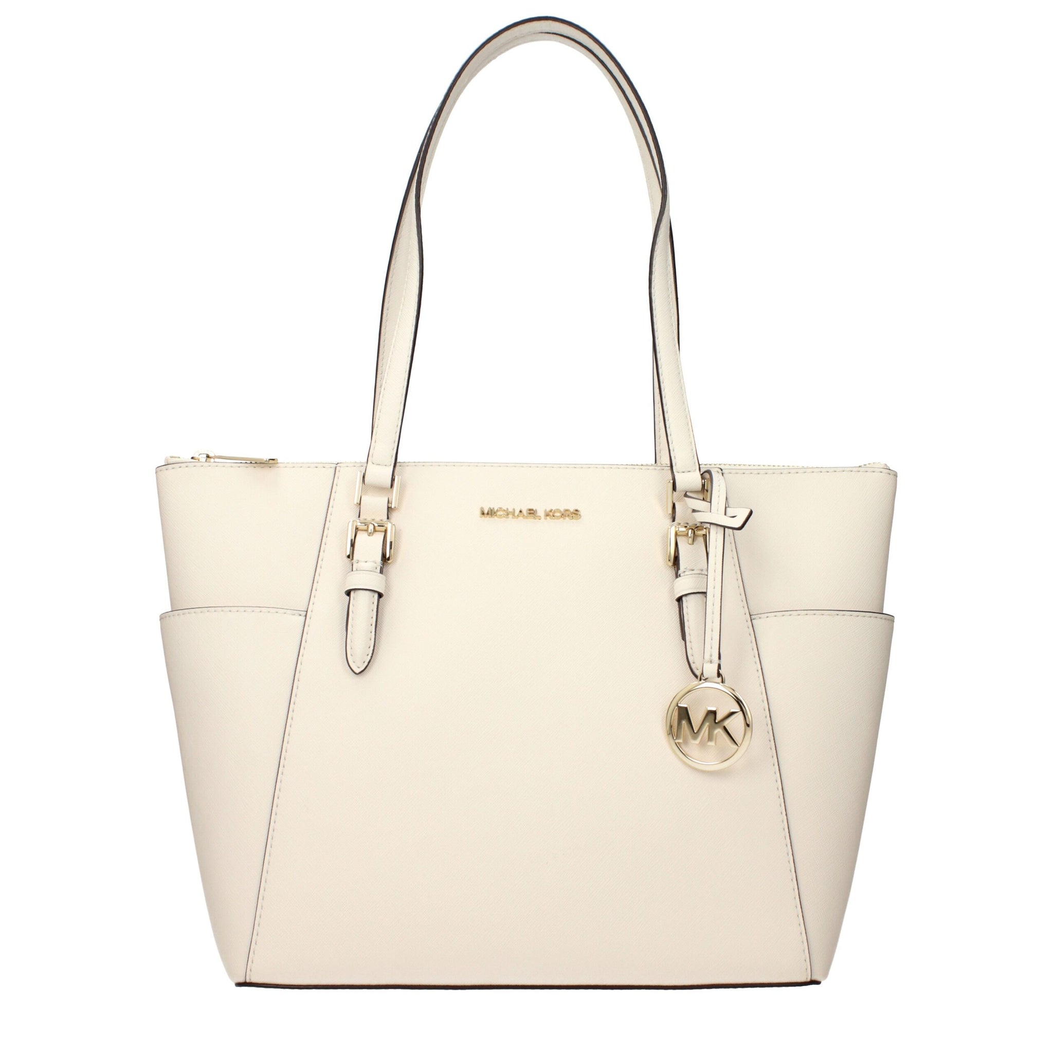 Beige Leather Shoulder Bag