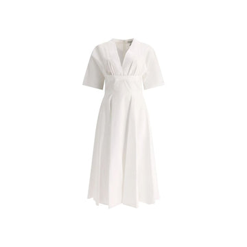 White Cotton Casual Dress