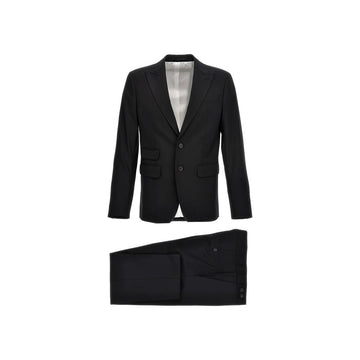 Black Elastane Two-Piece Suit