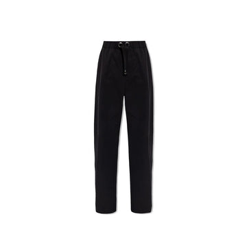 Black Cotton Casual Pants